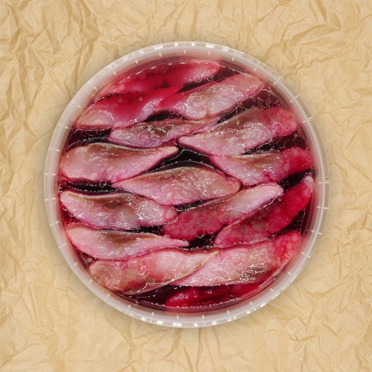 Сельдь атлантическая слабосоленая филе-кусочки в винной заливке 400 г
